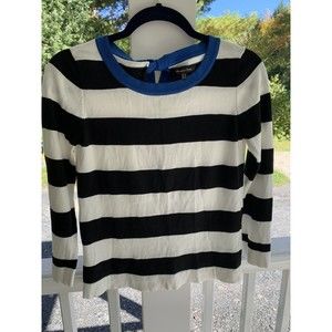 XS MASSIMO DUTTI Black and White Sweater with blue Tie